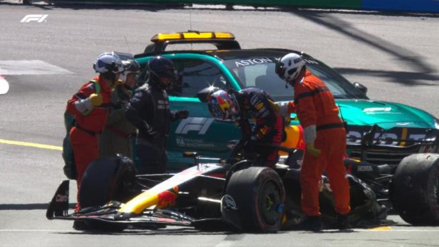 Checo Pérez sufre un fuerte accidente y abandona la clasificación en Mónaco