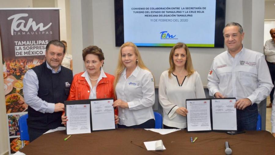 Firma Alma Laura convenio de colaboraci&oacute;n con la Secretar&iacute;a de Turismo y Cruz Roja Mexicana