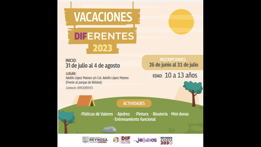 Iniciará DIF Reynosa Campamento de Vacaciones DIFerentes 2023