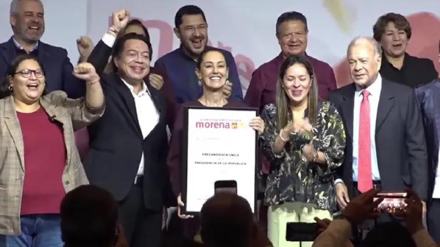 Claudia Sheinbaum se registra como precandidata única a la presidencia por Morena