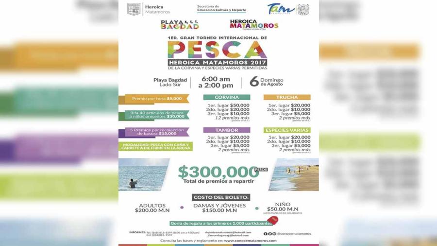 Llevarán a cabo “1er gran torneo Internacional de Pesca”