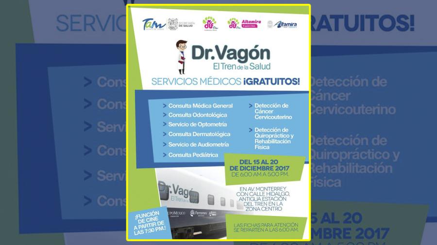 Invita Salud Tamaulipas a "Dr. Vagón, el tren de la salud"