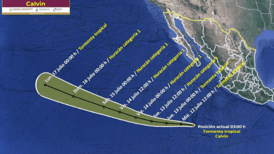 Se forma la tormenta tropical "Calvin" en el Océano Pacífico