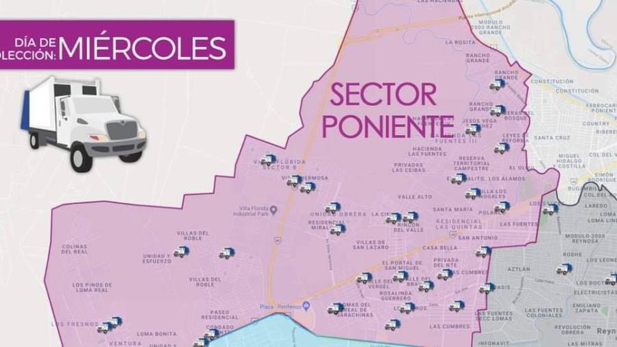 Recolección de basura en el Sector Poniente este miércoles