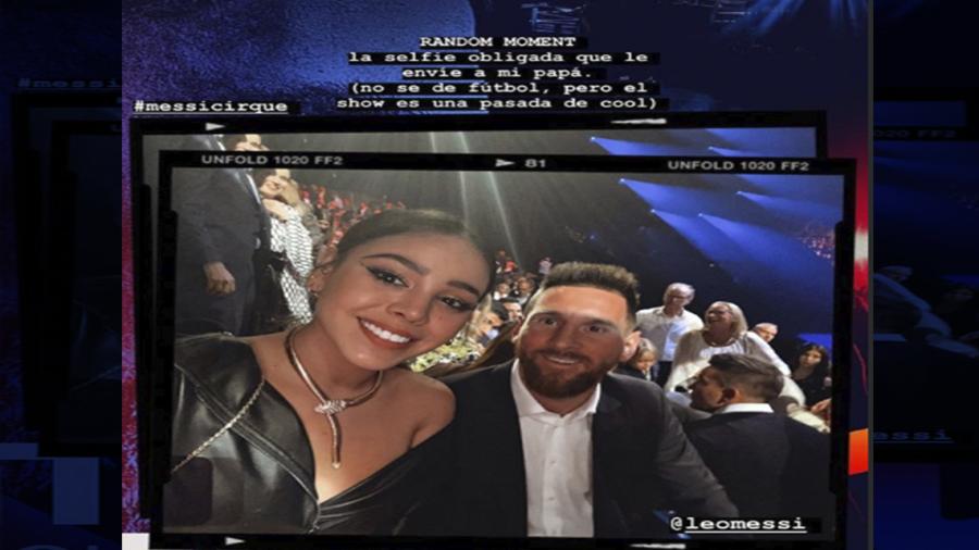 Danna Paola comparte su selfie con Leonel Messi