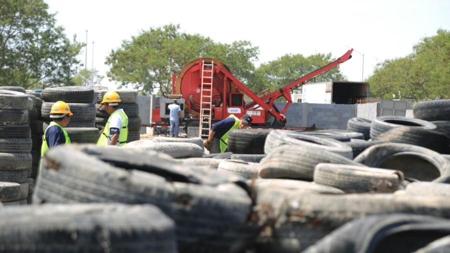 Benefician a Reynosa con trituradora de llantas