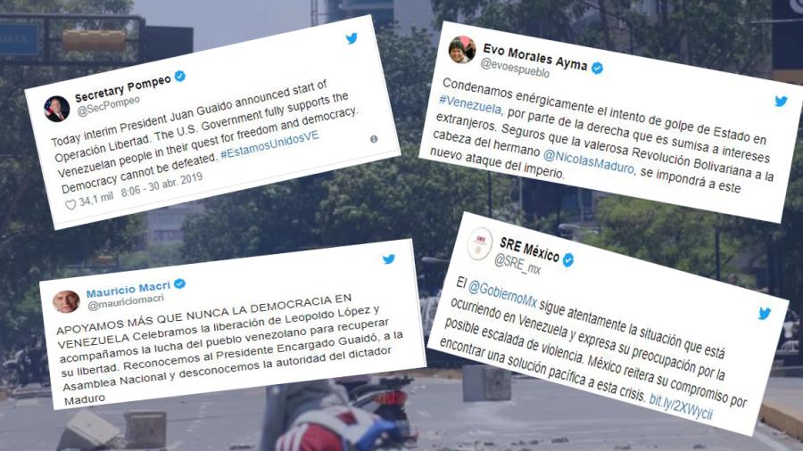 La reacción de los líderes del mundo ante los hechos ocurridos en Venezuela