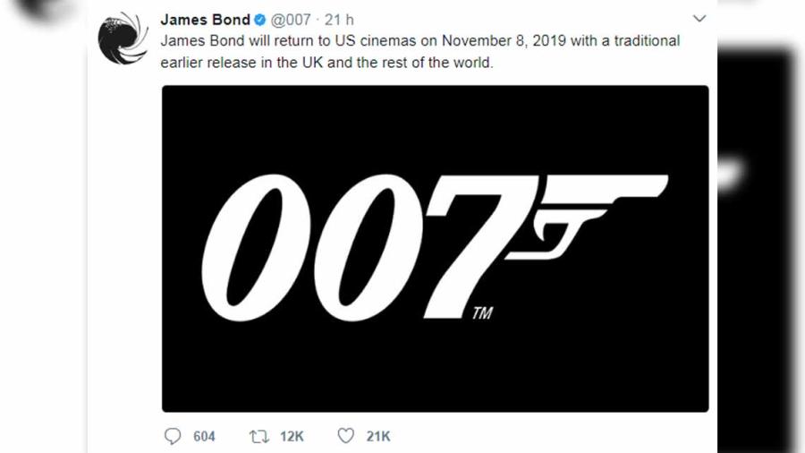 La nueva cinta de James Bond ya tiene fecha de estreno
