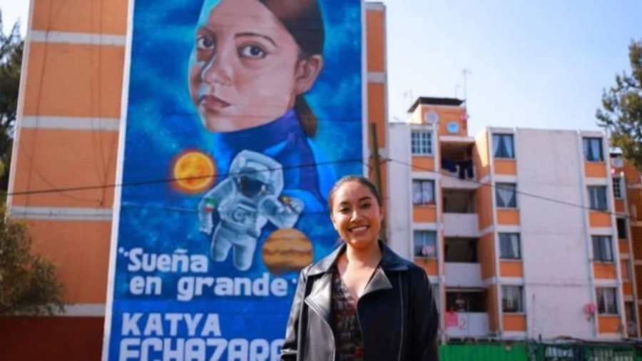 Dedican mural en Iztapalapa a Katya Echazarreta, primera mexicana en viajar al espacio 