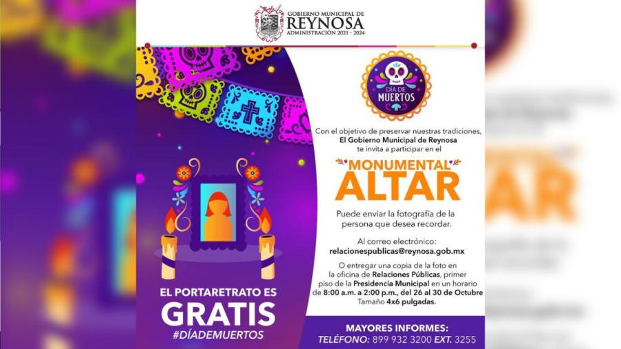 Invita alcalde Carlos Víctor Peña Ortiz, a participar en Altar Monumental del Día de Muertos 