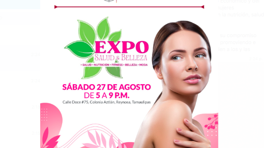 Invita Gobierno de Reynosa a Expo Salud y Belleza este sábado 