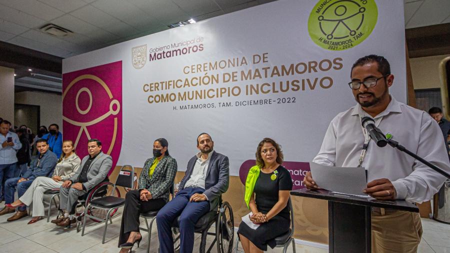 Matamoros recibe distintivo como Municipio Inclusivo 