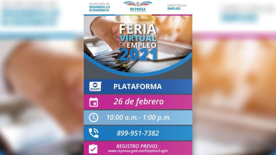 Alistan Feria Virtual de Empleo 2021 en Reynosa