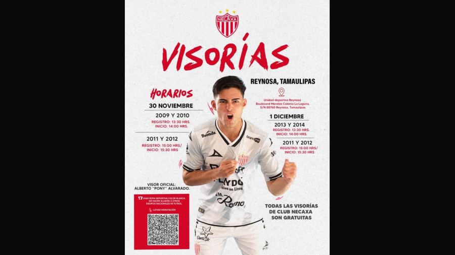 Invita el Gobierno de Reynosa a las visorías del Club Necaxa