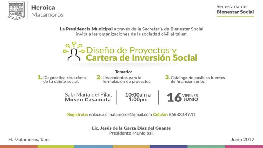 Gobierno invita a taller "Diseño de Proyectos y Cartera de Inversión Social"