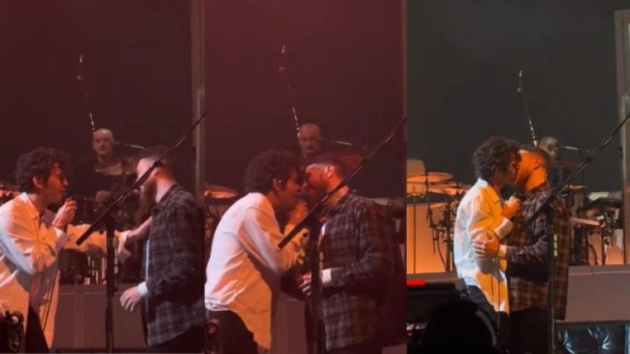 Matty Healy de The 1975 besa a fanáticos en pleno concierto en Las Vegas