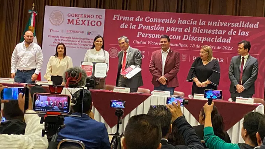 Firman Tamaulipas y Secretar&iacute;a del Bienestar convenio para la Universalidad de la Pensi&oacute;n para el bienestar de las personas con Discapacidad
