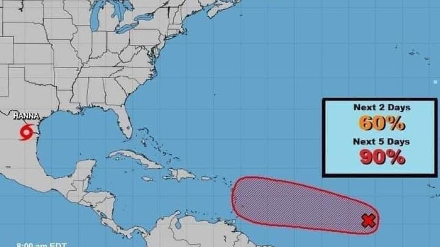 Mantiene EU vigilancia a posible formación de la tormenta tropical 'Isaías' 