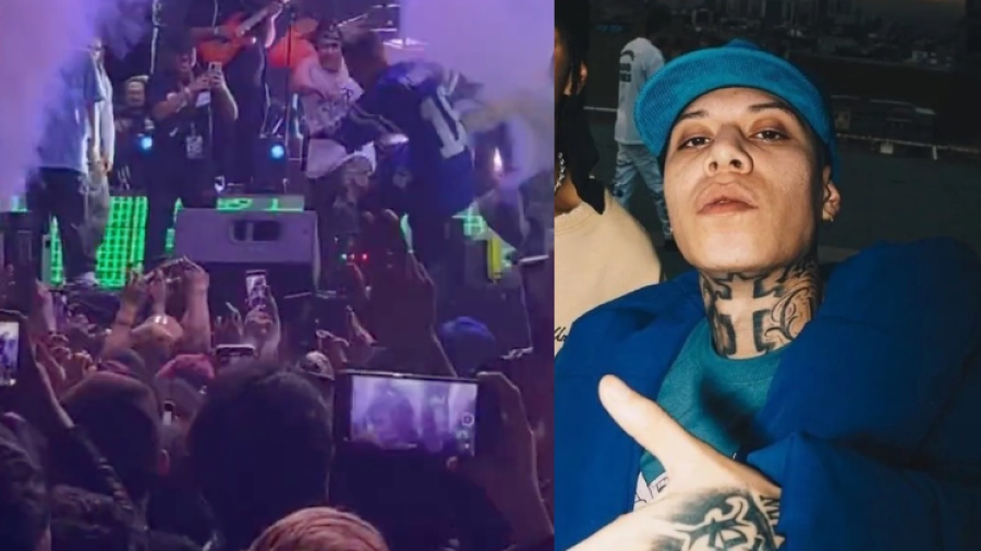 Sufre aparatosa caída Santa Fe Klan en pleno concierto