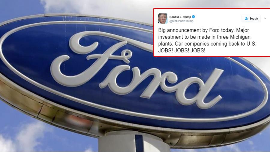 Donald Trump celebra inversión de Ford en Michigan