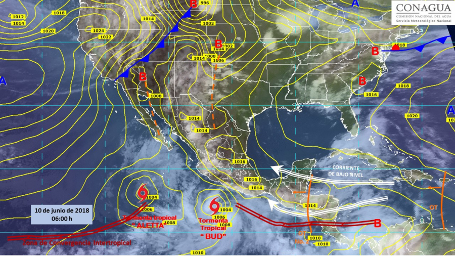 Tormenta tropical “BUD” originará entrada de humedad en occidente del país