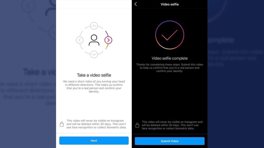 Instagram pedirá video selfie para comprobar identidad