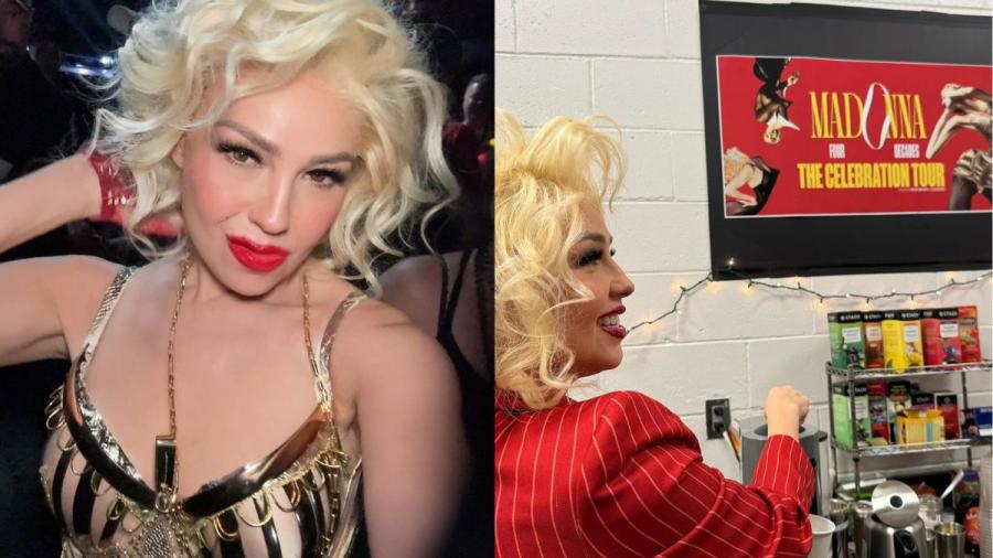 Thalía asiste a concierto de Madonna vestida como ella