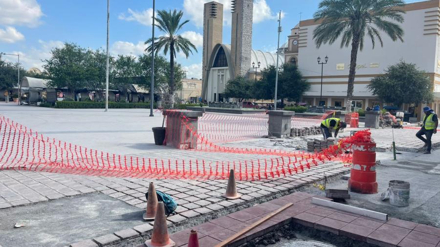Obra de rehabilitación en la Plaza Miguel Hidalgo será entregada en 20 días