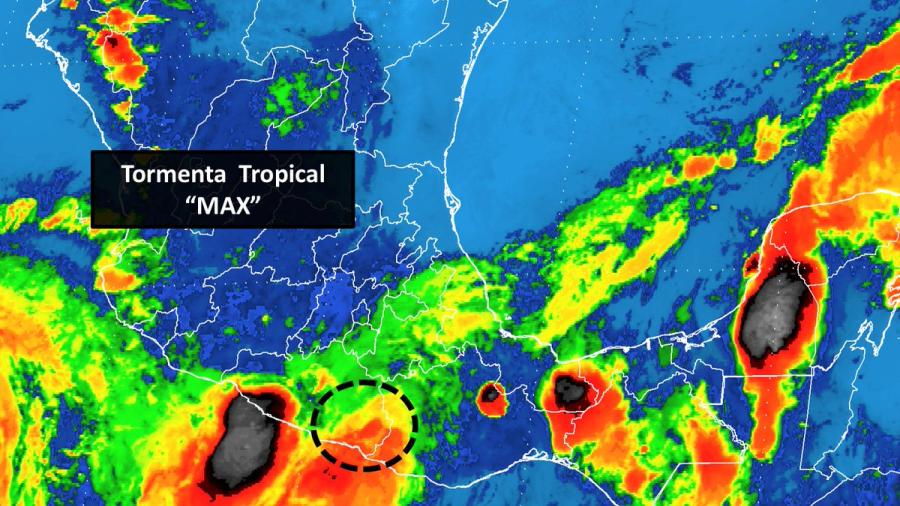 Max sigue en Guerrero y se debilita r&aacute;pidamente