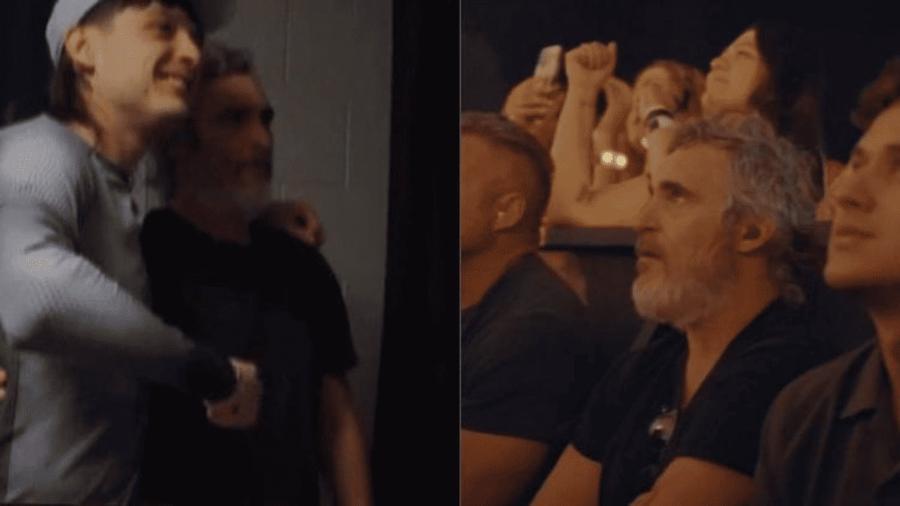 Asiste Joaquin Phoenix al concierto de Peso Pluma en California