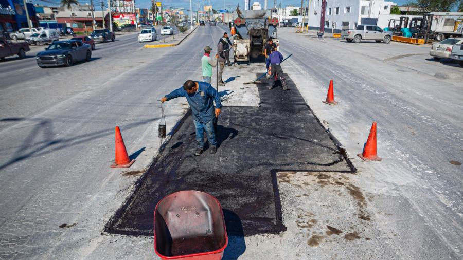 Gobierno de Matamoros intensifica acciones de bacheo  en avenidas principales, que fueron afectadas por lluvias