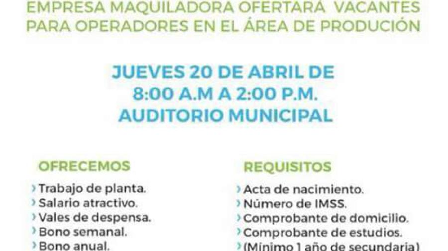 Invitan a Jornada laboral que ofertará 2 mil empleos