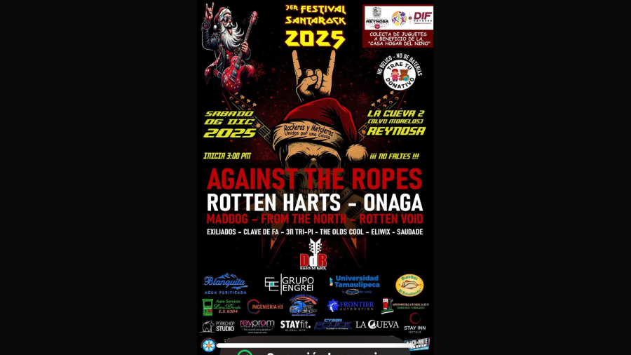 Invita DIF-Reynosa a participar en Tercer Festival con causa SantaRock 2025