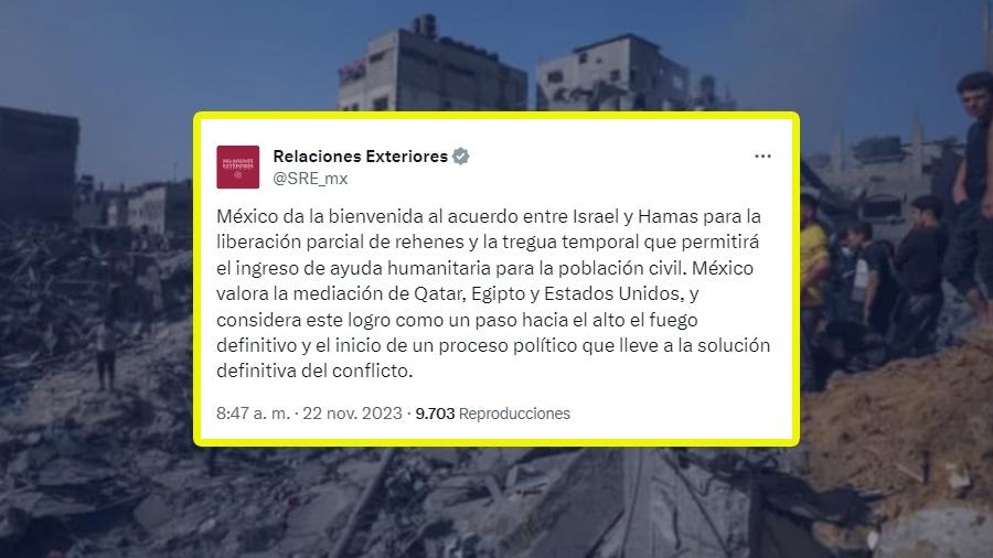 México celebra acuerdo entre Israel y Hamás para liberación de rehenes
