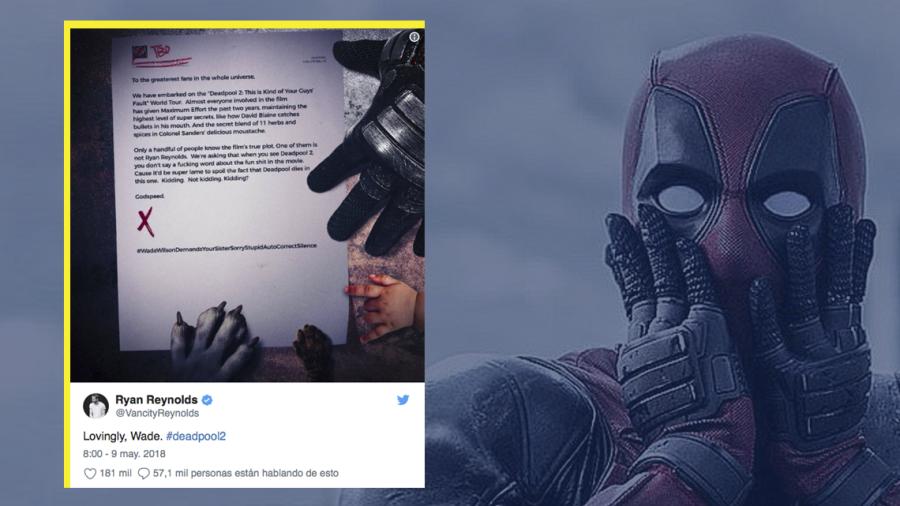 Deadpool te pide no hacer spoilers de su película