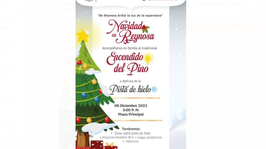 Invita Gobierno de Carlos Peña Ortiz a festejar Navidad en Reynosa 