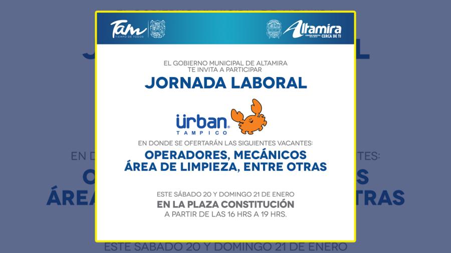 Invita Ayuntamiento a jornada laboral &ldquo;Urban Tampico&rdquo;