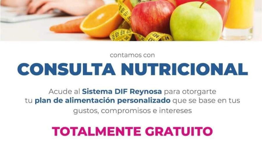 DIF Reynosa ofrece asesoría nutricional gratuita 