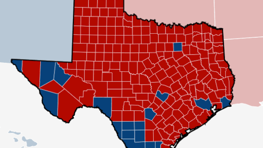 Condados rurales de Texas mostraron preferencia por el lado republicano