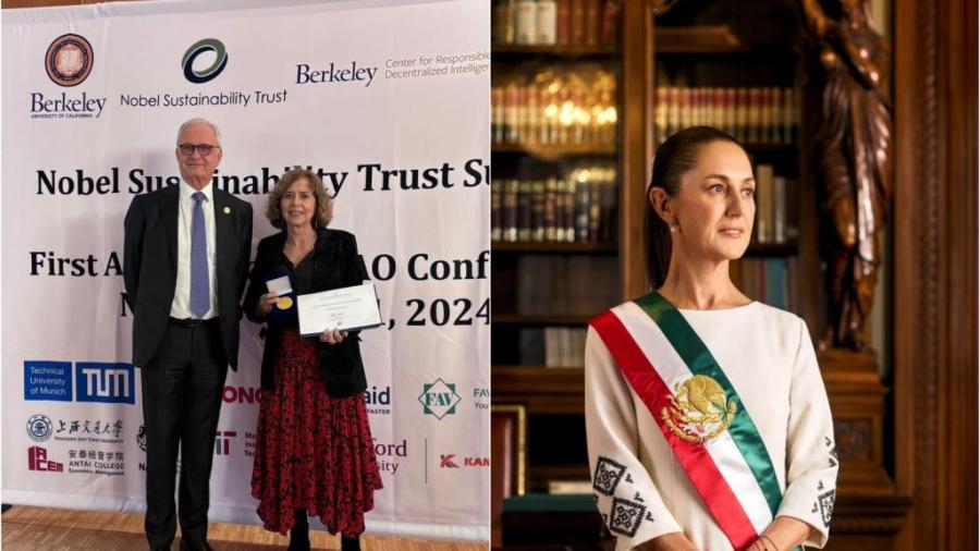 Sheinbaum recibe medalla del Nobel Sustainability Trust 2024