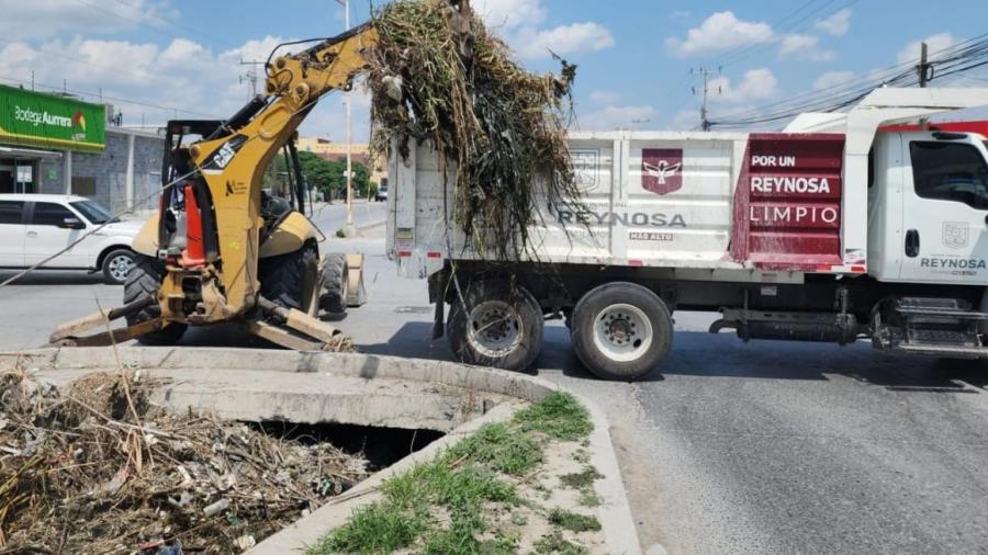 Desazolva Gobierno de Reynosa drenes y canales pluviales