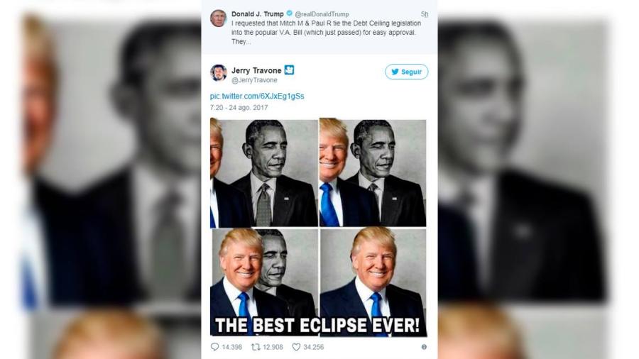 Donald trump comparte meme de Obama en Twitter