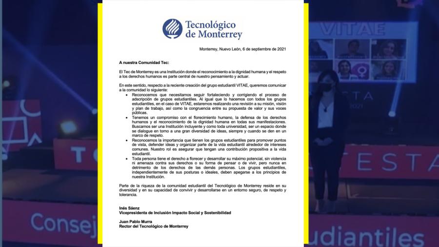 Revisará TEC de Monterrey grupo anti-aborto VITAE   