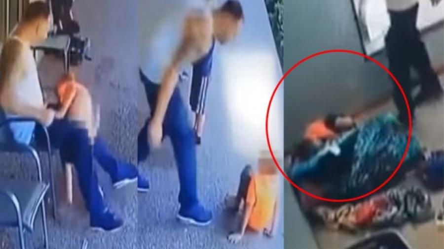 Padre golpea a su hijo por malas calificaciones