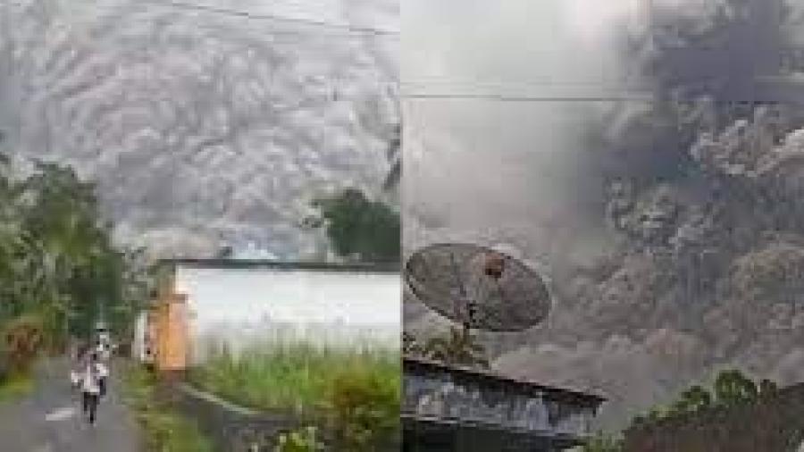 Volcán en Indonesia expulsa gruesas columnas de ceniza