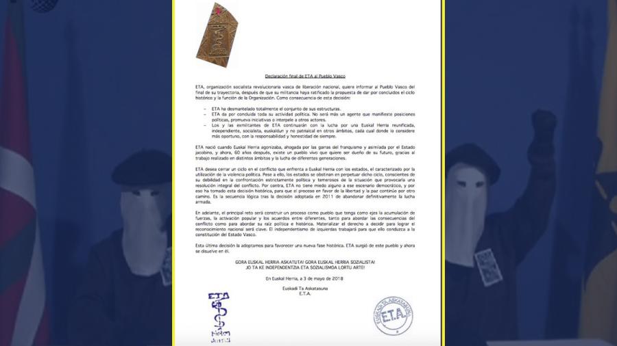 ETA anuncia su disolución