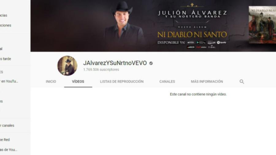 Julión Álvarez desaparece de Youtube y Spotify 