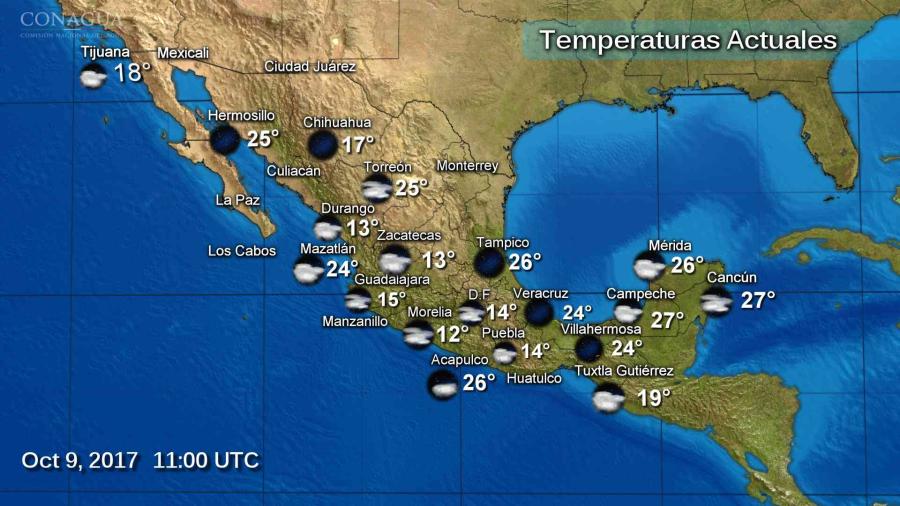 Se prev&eacute;n lluvias en gran parte del pa&iacute;s 
