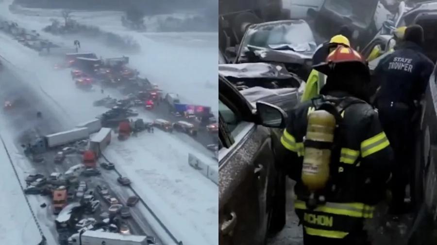 Choque de 45 vehículos y cierres viales: la nieve paraliza el centro-norte de EU