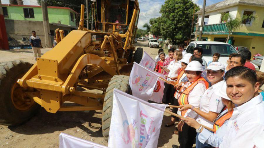 Ponen en marcha obra de pavimentación en Tampico